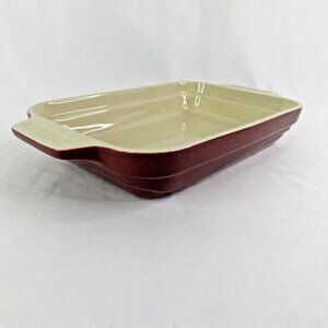 Le Creuset Baking Dish Pan Casserole 10 x 7 Stoneware Rectangular Red Gratin